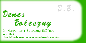 denes boleszny business card